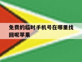 免费的临时手机号在哪里找回呢苹果