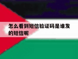 怎么看到短信验证码是谁发的短信呢
