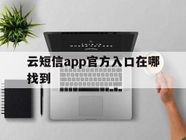云短信app官方入口在哪找到