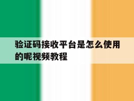 验证码接收平台是怎么使用的呢视频教程