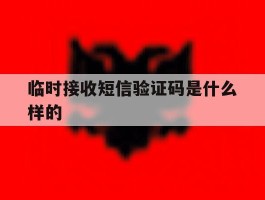 临时接收短信验证码是什么样的