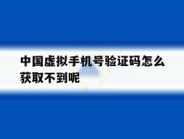 包含中国虚拟手机号验证码怎么获取不到呢的词条