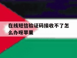 在线短信验证码接收不了怎么办呀苹果