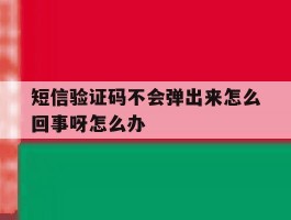 短信验证码不会弹出来怎么回事呀怎么办