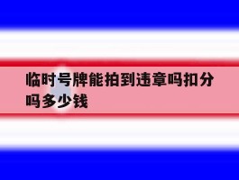 临时号牌能拍到违章吗扣分吗多少钱