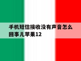 包含手机短信接收没有声音怎么回事儿苹果12的词条