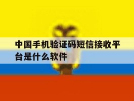 中国手机验证码短信接收平台是什么软件