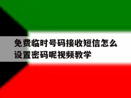 包含免费临时号码接收短信怎么设置密码呢视频教学的词条