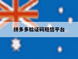 拼多多验证码短信平台