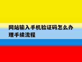网站输入手机验证码怎么办理手续流程的简单介绍