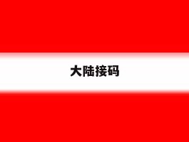 大陆接码
