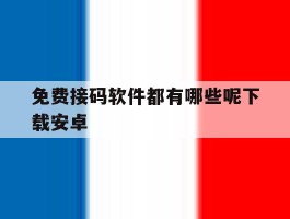 免费接码软件都有哪些呢下载安卓
