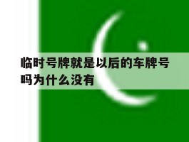 临时号牌就是以后的车牌号吗为什么没有