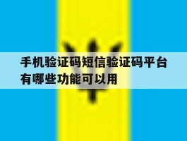 关于手机验证码短信验证码平台有哪些功能可以用的信息