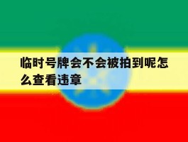 临时号牌会不会被拍到呢怎么查看违章