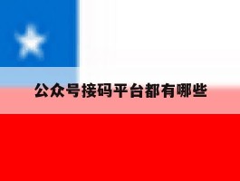 公众号接码平台都有哪些