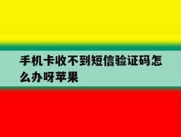 手机卡收不到短信验证码怎么办呀苹果