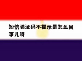 短信验证码不提示是怎么回事儿呀
