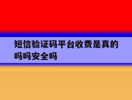 关于短信验证码平台收费是真的吗吗安全吗的信息