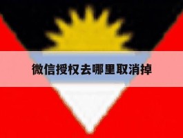 微信授权去哪里取消掉