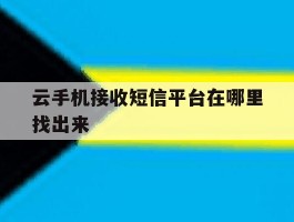 云手机接收短信平台在哪里找出来