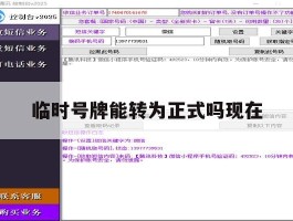 临时号牌能转为正式吗现在