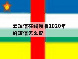 云短信在线接收2020年的短信怎么查