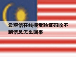 云短信在线接受验证码收不到信息怎么回事