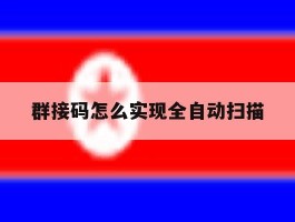 群接码怎么实现全自动扫描