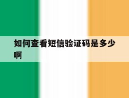 如何查看短信验证码是多少啊