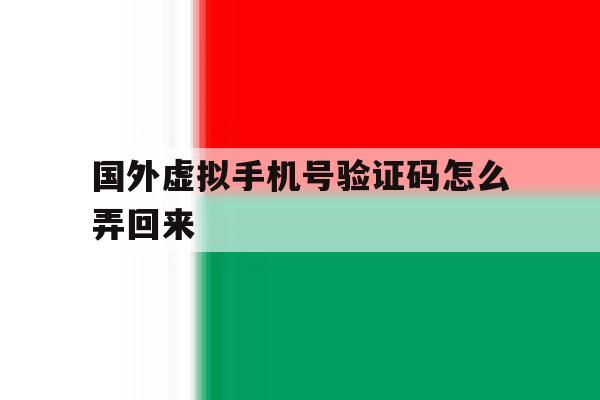 国外虚拟手机号验证码怎么弄回来 国外虚拟手机号验证码怎么弄回来