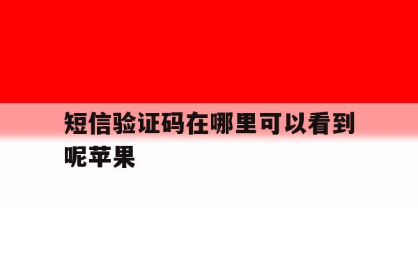 短信验证码在哪里可以看到呢苹果 短信验证码在哪里可以看到呢苹果