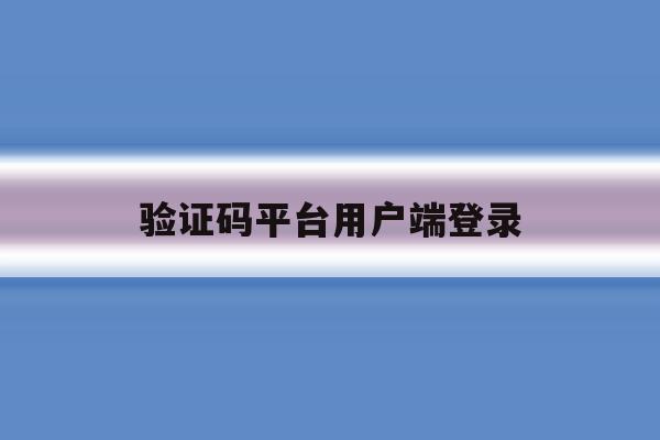 验证码平台用户端登录