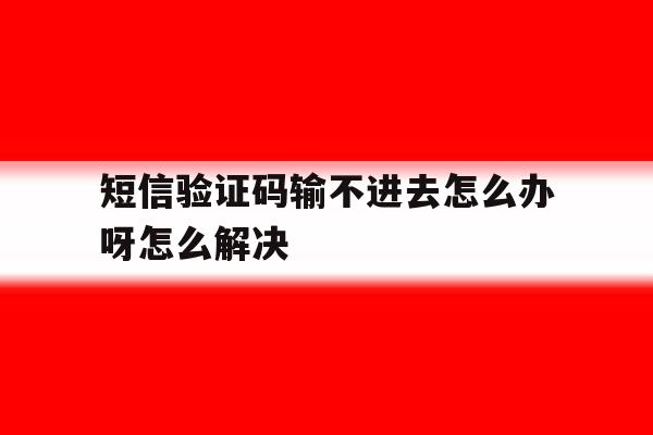 短信验证码输不进去怎么办呀怎么解决 短信验证码输不进去怎么办呀怎么解决