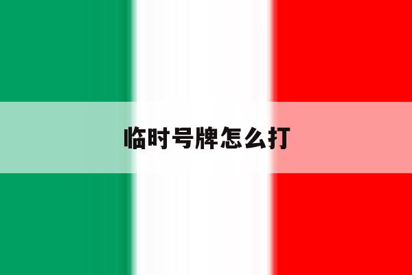 临时号牌怎么打 临时号牌怎么打