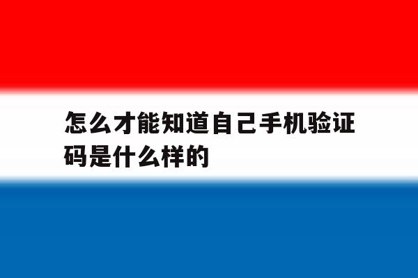 怎么才能知道自己手机验证码是什么样的 怎么才能知道自己手机验证码是什么样的