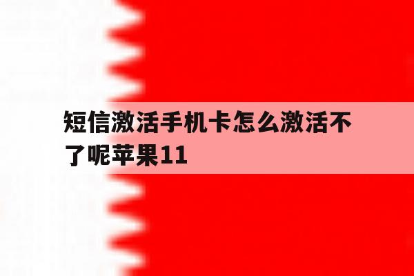 短信激活手机卡怎么激活不了呢苹果11的简单介绍 短信激活手机卡怎么激活不了呢苹果11的简单介绍