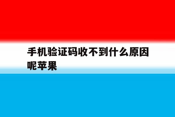 手机验证码收不到什么原因呢苹果 手机验证码收不到什么原因呢苹果