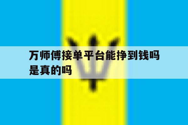 万师傅接单平台能挣到钱吗是真的吗 万师傅接单平台能挣到钱吗是真的吗