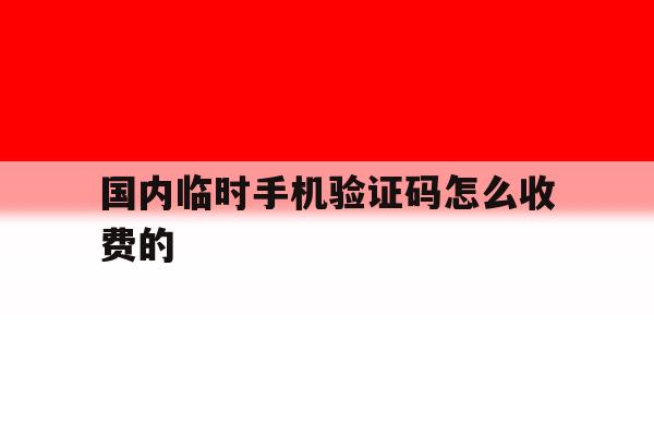 国内临时手机验证码怎么收费的 国内临时手机验证码怎么收费的