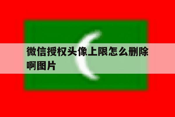 微信授权头像上限怎么删除啊图片 微信授权头像上限怎么删除啊图片