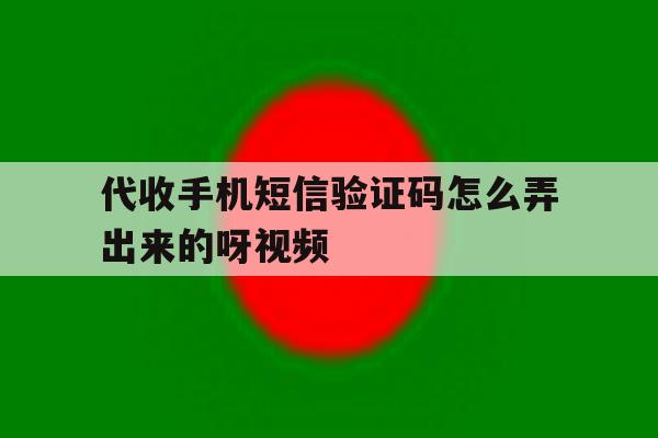 代收手机短信验证码怎么弄出来的呀视频 代收手机短信验证码怎么弄出来的呀视频
