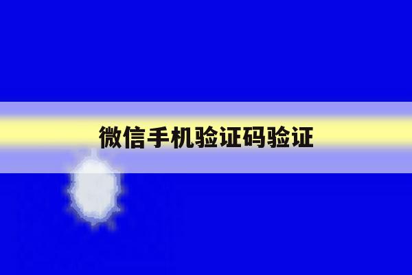微信手机验证码验证 微信手机验证码验证