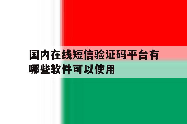 国内在线短信验证码平台有哪些软件可以使用 国内在线短信验证码平台有哪些软件可以使用