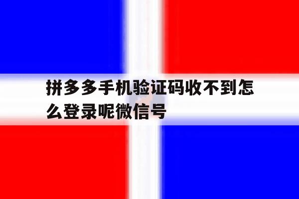 关于拼多多手机验证码收不到怎么登录呢微信号的信息