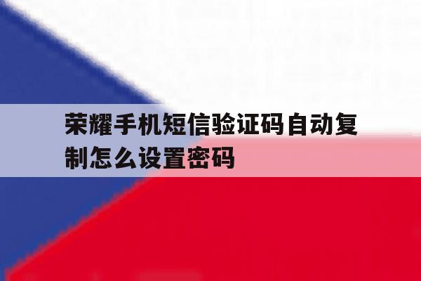 荣耀手机短信验证码自动复制怎么设置密码 荣耀手机短信验证码自动复制怎么设置密码