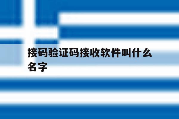 接码验证码接收软件叫什么名字 接码验证码接收软件叫什么名字