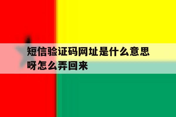 短信验证码网址是什么意思呀怎么弄回来 短信验证码网址是什么意思呀怎么弄回来