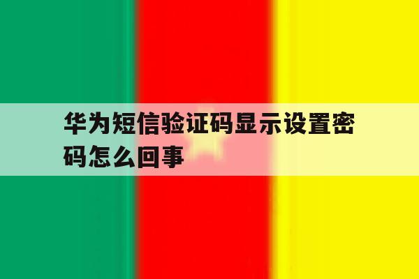 华为短信验证码显示设置密码怎么回事 华为短信验证码显示设置密码怎么回事