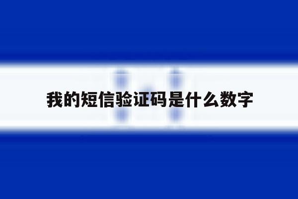 我的短信验证码是什么数字 我的短信验证码是什么数字